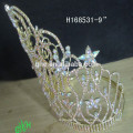 Novo estilo de moda por atacado ouro AB rhinestone coroa tiaras